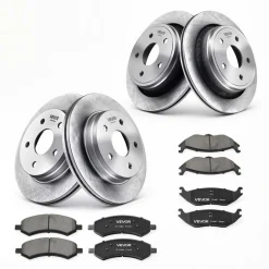 VEVOR Front & Rear Brake Kit Ceramic Brake Pads and Drilled Slotted Rotors, Compatible with 2012-2017 Toyota Camry, 2013-2018 Toyota Avalon, 2013-2018 Lexus ES 350, 2013-2018 Lexus ES 300h
