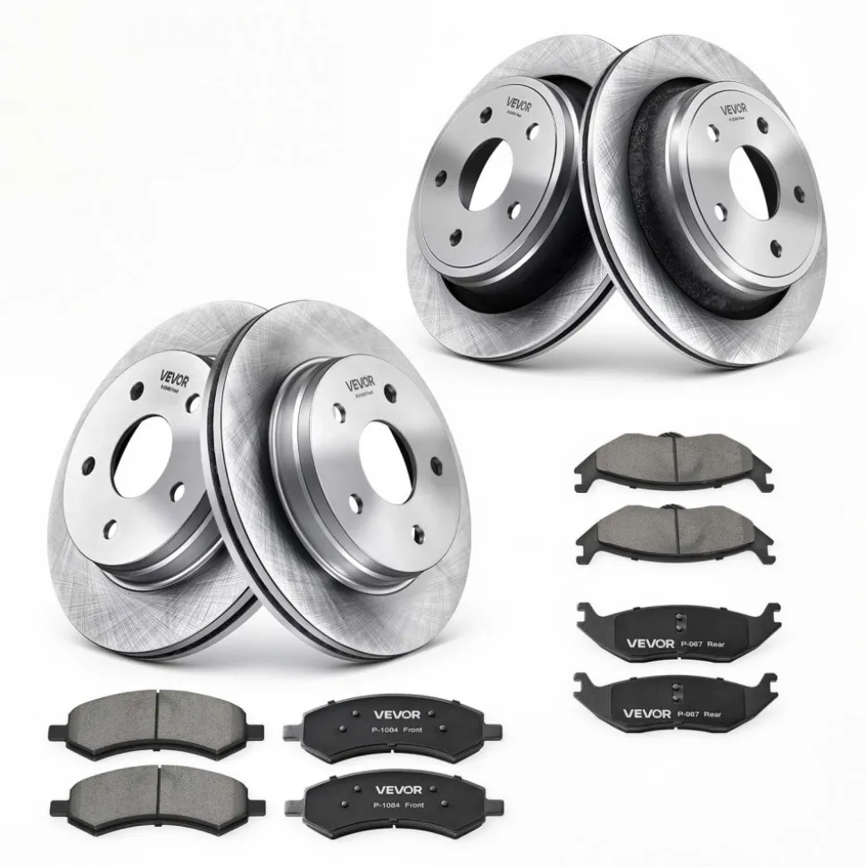 VEVOR Front & Rear Brake Kit Ceramic Brake Pads and Drilled Slotted Rotors, Compatible with 2012-2017 Toyota Camry, 2013-2018 Toyota Avalon, 2013-2018 Lexus ES 350, 2013-2018 Lexus ES 300h