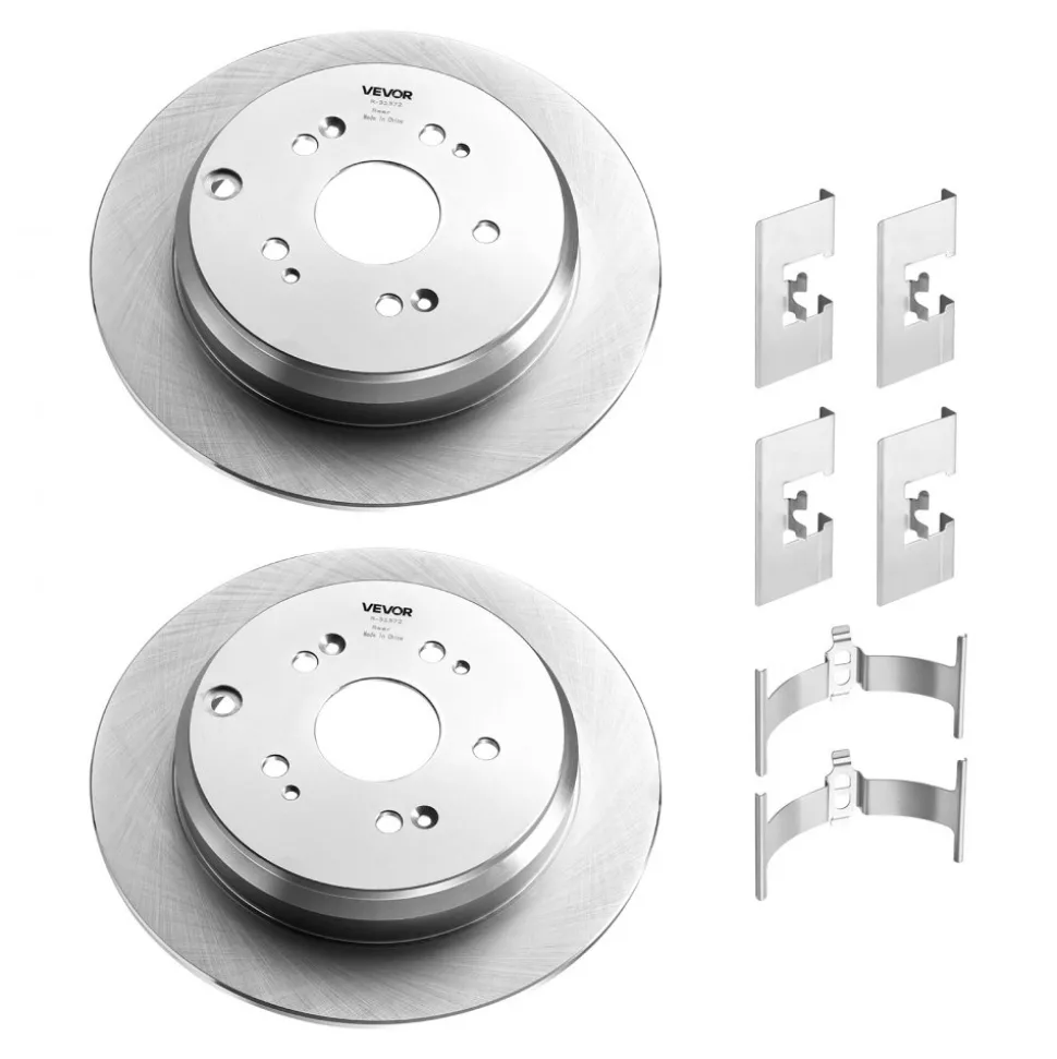 VEVOR Front & Rear Brake Kit Compatible with 2012-2016 Honda CR-V (AWD Models), Ceramic Brake Replacement Kits, 12 inch Hollow Structure Front Rotors, 12 inch Solid Structure Rear Rotors, R-31455