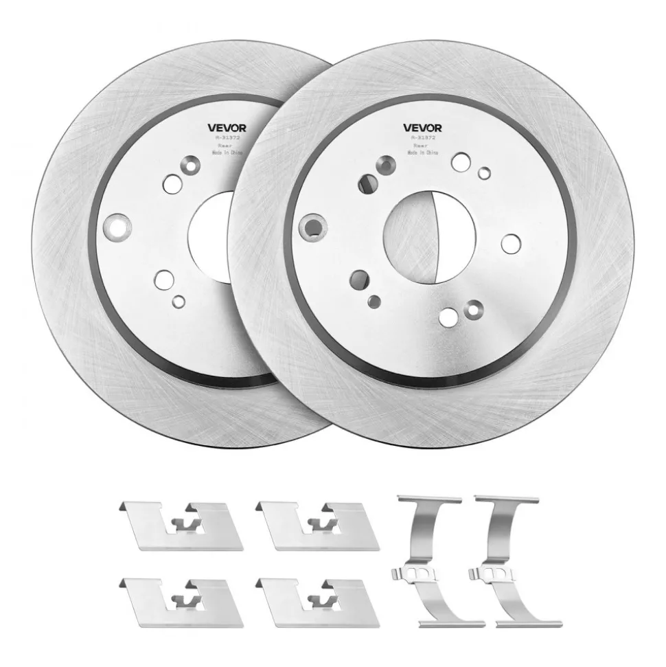 VEVOR Front & Rear Brake Kit Compatible with 2012-2016 Honda CR-V (AWD Models), Ceramic Brake Replacement Kits, 12 inch Hollow Structure Front Rotors, 12 inch Solid Structure Rear Rotors, R-31455