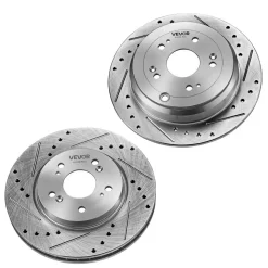 VEVOR Front & Rear Brake Kit Compatible with 2012-2016 Honda CR-V (AWD), Cast Iron Drilled and Slotted Brake Rotors, Ceramic Brake Pads Replacement Kit, 11.65