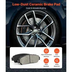 VEVOR Front & Rear Brake Kit Compatible with 2012-2016 Honda CR-V (AWD), Cast Iron Drilled and Slotted Brake Rotors, Ceramic Brake Pads Replacement Kit, 11.65