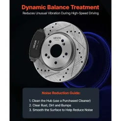VEVOR Front & Rear Brake Kit Compatible with 2012-2016 Honda CR-V (AWD), Cast Iron Drilled and Slotted Brake Rotors, Ceramic Brake Pads Replacement Kit, 11.65
