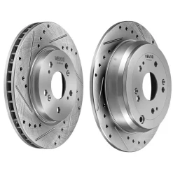 VEVOR Front & Rear Brake Kit Compatible with 2012-2016 Honda CR-V (AWD), Cast Iron Drilled and Slotted Brake Rotors, Ceramic Brake Pads Replacement Kit, 11.65