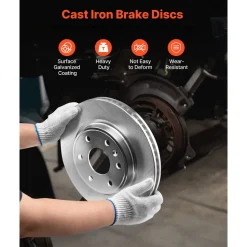 VEVOR Front & Rear Brake Kit Compatible with 2008-2017 Buick Enclave, 2009-2017 Chevrolet Traverse/2007-2010 Saturn Outlook, 2007-2016 GMC Acadia/2017 GMC Acadia Limited, Hollow Brake Rotors Pads Kit