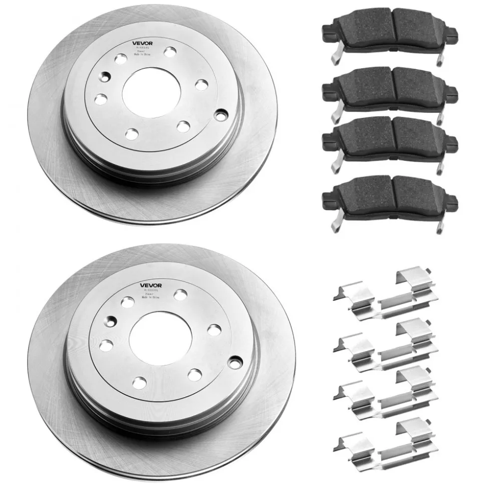 VEVOR Front & Rear Brake Kit Compatible with 2008-2017 Buick Enclave, 2009-2017 Chevrolet Traverse/2007-2010 Saturn Outlook, 2007-2016 GMC Acadia/2017 GMC Acadia Limited, Hollow Brake Rotors Pads Kit