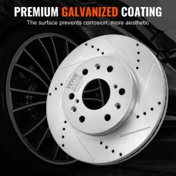 VEVOR Front Rear Brake Kit for 2014-2018 Chevy Silverado GMC Sierra 1500, 2015-2020 Suburban Tahoe Yukon XL Escalade ESV, Drilled & Slotted Brake Rotors Ceramic Brake Pads Replacement Kit