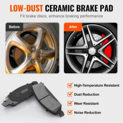 VEVOR Front Rear Brake Kit for 2014-2018 Chevy Silverado GMC Sierra 1500, 2015-2020 Suburban Tahoe Yukon XL Escalade ESV, Drilled & Slotted Brake Rotors Ceramic Brake Pads Replacement Kit
