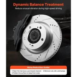 VEVOR Front & Rear Ceramic Brake Kit Compatible with 2016-2021 Lexus LX570, 2016-2021 Toyota Land Cruiser, Drilled and Slotted Brake Rotors Ceramic Brake Pads Replacement Kit, 14 inch Front Rotors