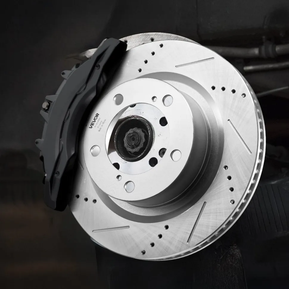 VEVOR Front & Rear Ceramic Brake Kit Compatible with 2016-2021 Lexus LX570, 2016-2021 Toyota Land Cruiser, Drilled and Slotted Brake Rotors Ceramic Brake Pads Replacement Kit, 14 inch Front Rotors