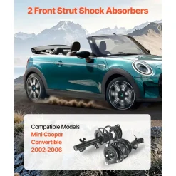 VEVOR Front Shock Absorber Strut Assembly, 2Pcs Shock and Strut Assembly with Coil Spring, Compatible with 2002-2006 Mini Cooper Convertible, Automotive Replacement Struts for OE 172265 / 172266
