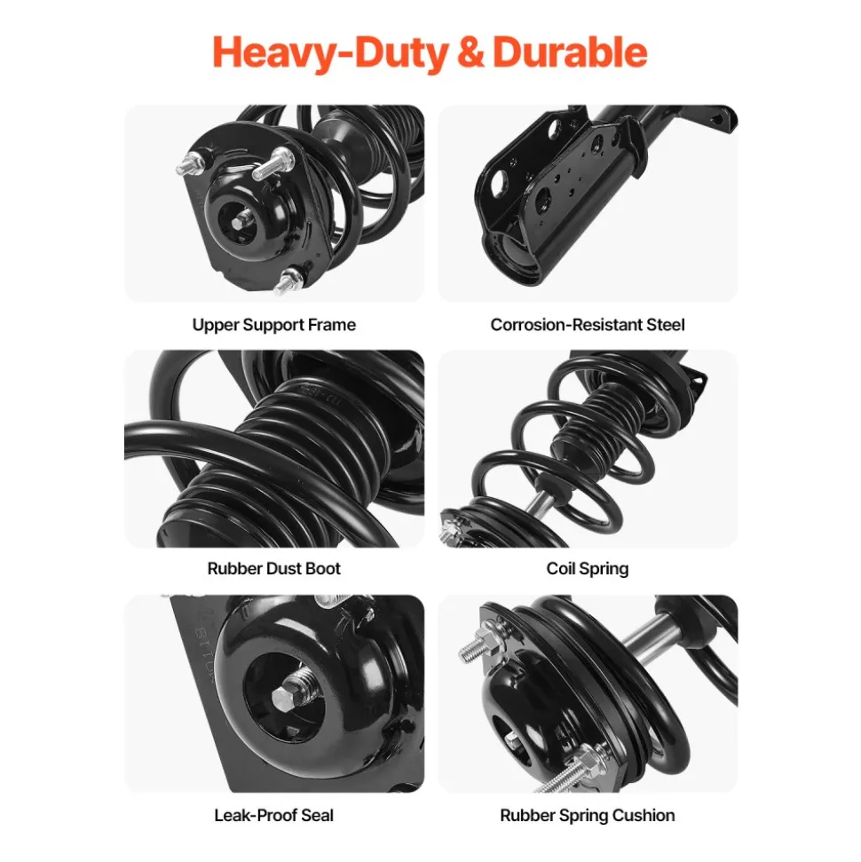 VEVOR Front Shock Absorber Strut Assembly, 2Pcs Shock and Strut Assembly with Coil Spring, Fit 2007-2012 GMC Acadia, 2008-2012 Buick Enclave, 2009-2012 Chevrolet Traverse, Replace OE 11680 / 172518