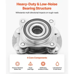 VEVOR Front Wheel Bearing & Hub Assembly Fit for 2021 Toyota 4Runner Base Limited Nightshade Sport Utility Tacoma Edicion Especial Crew Cab Pickup 4-Door 4WD OEM 515201, Wheel Bearing Hub Assembly Set