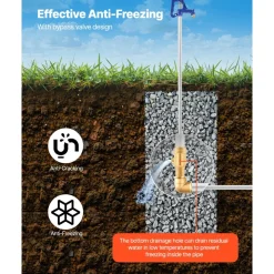 VEVOR Frost Proof Yard Hydrant, 6.22FT Freeze-Proof Outdoor Faucet with 48
