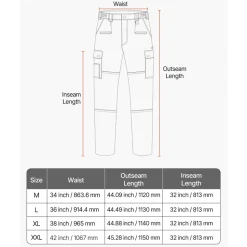 VEVOR FR Pants for Men, 9 oz 100% Cotton, Flame-Resistant Cargo Pants with Multi-Pockets and Elastic Waist, Reinforced Tear-proof Stitching, Ideal for Welding Work and Casual Wear, XXL Size, Gray