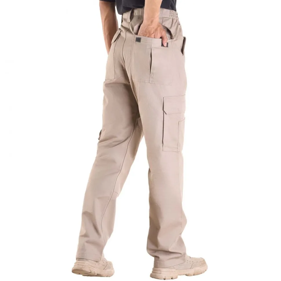 VEVOR FR Pants for Men, 9 oz 100% Cotton, Flame-Resistant Cargo Pants with Multi-Pockets and Elastic Waist, Reinforced Tear-proof Stitching, Ideal for Welding Work and Casual Wear, M Size, Dark Blue