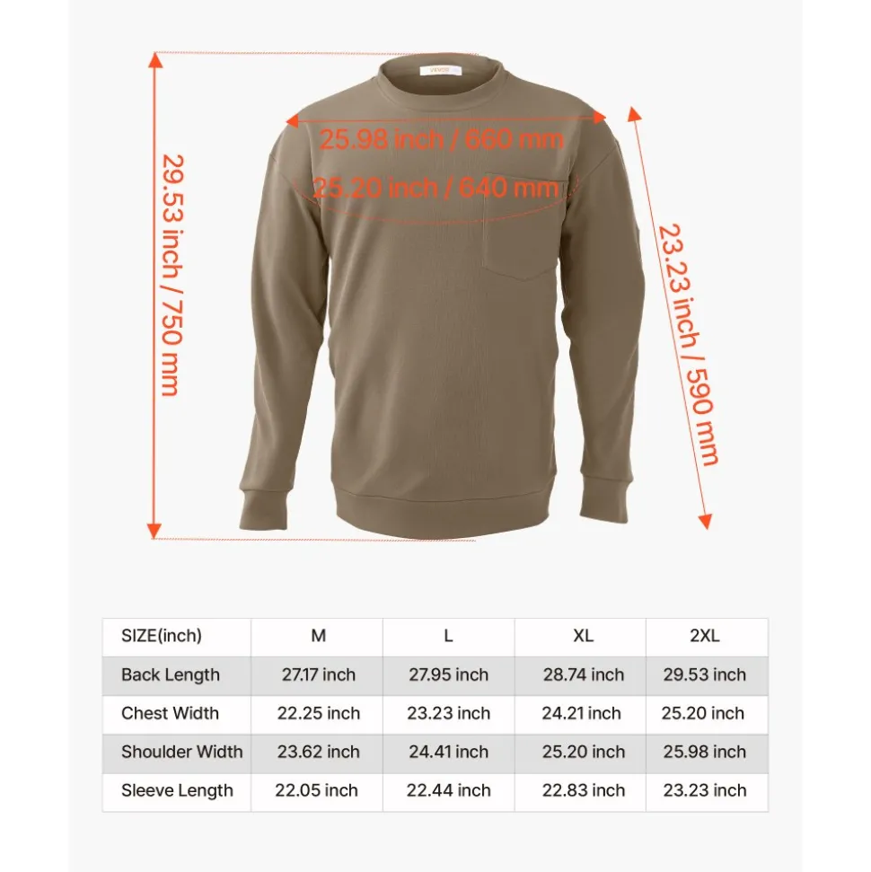 VEVOR FR Shirts, Flame Resistant Long Sleeve Clothing Lightweight 7 oz Breathable Cotton, Men's Fire Retardant Work Shirt with Pre-shrink Treatment & Pocket, for Welders,Electricians,Gray 2XL
