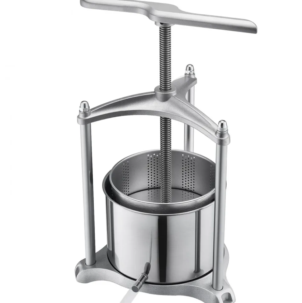 VEVOR Fruit Wine Press, 1.6 Gallon/6L, Stainless Steel Manual Juice Maker with Powerful T-Shaped Handle, Juice Making for Apple/Grape/Orange/Berry, Cheese/Tincture/Herbal Press, for Kitchen Home