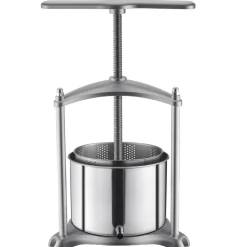 VEVOR Fruit Wine Press, 1.6 Gallon/6L, Stainless Steel Manual Juice Maker with Powerful T-Shaped Handle, Juice Making for Apple/Grape/Orange/Berry, Cheese/Tincture/Herbal Press, for Kitchen Home