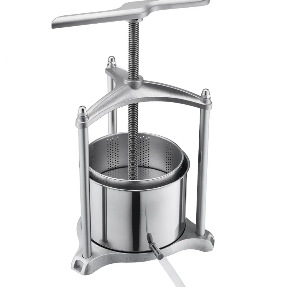 VEVOR Fruit Wine Press, 1.6 Gallon/6L, Stainless Steel Manual Juice Maker with Powerful T-Shaped Handle, Juice Making for Apple/Grape/Orange/Berry, Cheese/Tincture/Herbal Press, for Kitchen Home