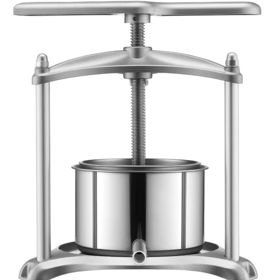 VEVOR Fruit Wine Press, 0.8 Gallon/3L, Stainless Steel Manual Juice Maker with Powerful T-Shaped Handle, Juice Making for Apple/Grape/Orange/Berry, Cheese/Tincture/Herbal Press, for Kitchen Home