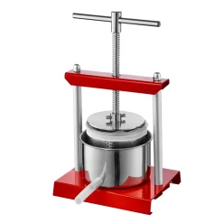 VEVOR Fruit Wine Press, 0.88 Gallon/3.36L, 2 Stainless Steel Barrels, Manual Juice Maker, Cider Apple Grape Tincture Vegetables Honey Olive Oil Making Press with T-Handle for Outdoor, Kitchen and Home