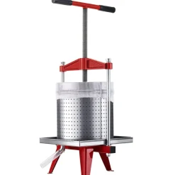 VEVOR Fruit Wine Press, 3.96Gal/15L, Stainless Steel Manual Juice Maker, Heavy Duty T-Shaped Handle & Cross-beam for Cider Apple Grape Vegetable Press, with 2 Filter Bags, for Kitchen Home Brewing