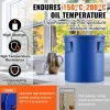VEVOR Fryer Grease Bucket, 6 Gal Oil Disposal Caddy Carbon Steel Fryer Oil Bucket with Rust-Proof Coating, Oil Transport Container with Lid, Lock Clips, Filter Bag for Hot Cooking Oil Filtering, Blue