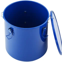 VEVOR Fryer Grease Bucket, 6 Gal Oil Disposal Caddy Carbon Steel Fryer Oil Bucket with Rust-Proof Coating, Oil Transport Container with Lid, Lock Clips, Filter Bag for Hot Cooking Oil Filtering, Blue
