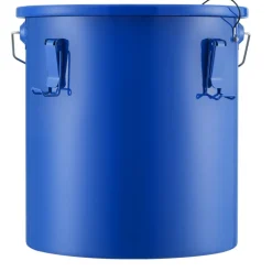 VEVOR Fryer Grease Bucket, 6 Gal Oil Disposal Caddy Carbon Steel Fryer Oil Bucket with Rust-Proof Coating, Oil Transport Container with Lid, Lock Clips, Filter Bag for Hot Cooking Oil Filtering, Blue