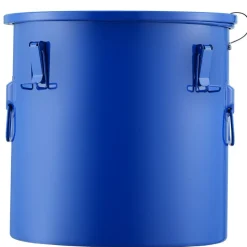 VEVOR Fryer Grease Bucket, 10 Gal Oil Disposal Caddy Carbon Steel Fryer Oil Bucket with Rust-Proof Coating, Oil Transport Container with Lid, Lock Clips, Filter Bag for Hot Cooking Oil Filtering, Blue