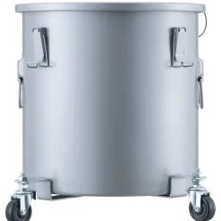 VEVOR Fryer Grease Bucket, 8 Gal Oil Disposal Caddy with Caster Base, Carbon Steel with Rust-Proof Coating, Oil Transport Container with Lid, Lock Clips, Filter Bag for Hot Cooking Oil Filtering, Gray