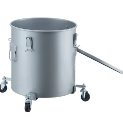 VEVOR Fryer Grease Bucket, 16 Gal Oil Disposal Caddy with Caster Base, Carbon Steel Rust-Proof Coating, Oil Transport Container with Lid, Lock Clips, Filter Bag for Hot Cooking Oil Filtering, Gray