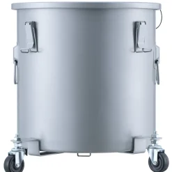 VEVOR Fryer Grease Bucket, 10 Gal Oil Disposal Caddy with Caster Base, Carbon Steel Rust-Proof Coating, Oil Transport Container with Lid, Lock Clips, Filter Bag for Hot Cooking Oil Filtering, Gray