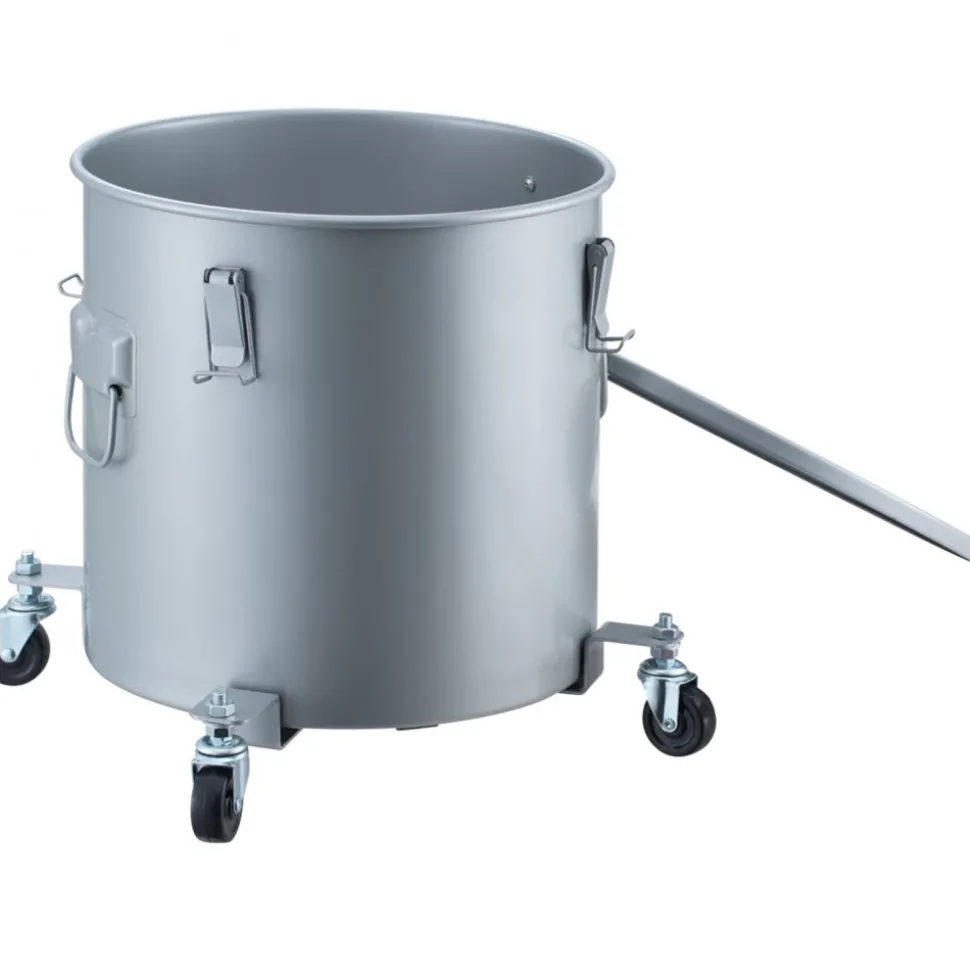 VEVOR Fryer Grease Bucket, 10 Gal Oil Disposal Caddy with Caster Base, Carbon Steel Rust-Proof Coating, Oil Transport Container with Lid, Lock Clips, Filter Bag for Hot Cooking Oil Filtering, Gray