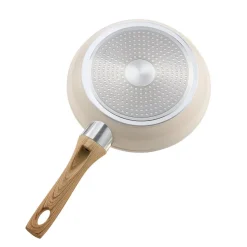 VEVOR Frying Pan Skillet, Aluminum Egg Fry Pans, 3 Piece (8, 9.5, 11 in), Nonsitck Ceramic Heavy-Duty Skillets with Heat-Resistant Handle, Chef's Kitchen Cookware for Gas, Electric, Induction, Beige