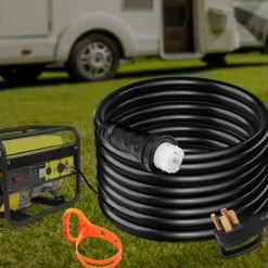 VEVOR 25Ft 50 Amp Generator Extension Cord STW 6/3 + 8/1 Generator Cord 125V 250V Generator Power Cord N14-50P & SS2-50R & CS6364 Twist Lock Connectors Tested to UL Standards