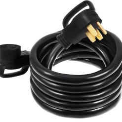 VEVOR 50Ft 50 Amp RV Extension Cord Durable Premium Power Cord RV 26.5mm Wire Diameter Extension Cord Copper Wire RV Cord Power Supply Cable for Trailer Motorhome Camper with Handles