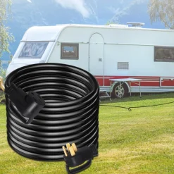 VEVOR 50Ft 50 Amp RV Extension Cord Durable Premium Power Cord RV 26.5mm Wire Diameter Extension Cord Copper Wire RV Cord Power Supply Cable for Trailer Motorhome Camper with Handles