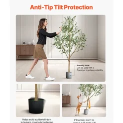 VEVOR 5FT Artificial Olive Tree with Black Pot, Tall Fake Tree with Natural Wood Trunk & Realistic Green Leaves and Fruits, Indoor Faux Plant for Home, Office, Living Room, Corner Decor