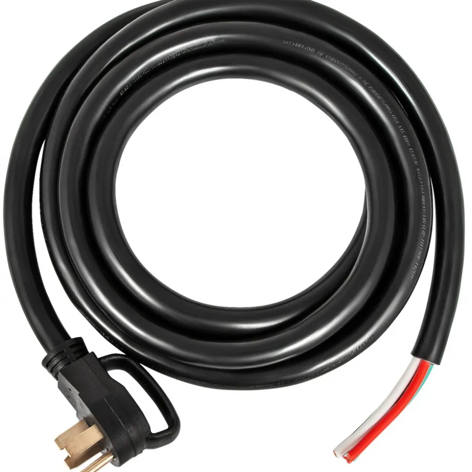 VEVOR 15 ft 50A RV Camp Power Cord Generator Cord 6/3+8/1 AWG NEMA 14-50P to Bare Wire