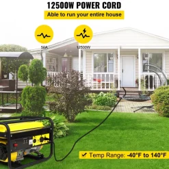 VEVOR 15 ft 50A RV Camp Power Cord Generator Cord 6/3+8/1 AWG NEMA 14-50P to Bare Wire
