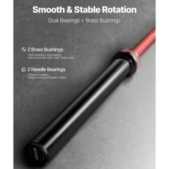 VEVOR 7FT Barbell Bar, Fits 2-Inch Weight Plates, Barbell Bar with Knurled Grip for Strength Training, Weightlifting, Squat, Deadlift, Bench Press, Curl, Overhead Press, 1000lbs/453kg Capacity
