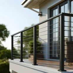 VEVOR 6.5 ft Complete Cable Railing Kit with Post, 36 inch Tall Matte Black Stainless Steel Handrail Cuttable for Outdoor/Indoor Steps, Level Hole Drilled Railing Posts System for Stairs,Deck,Balcony