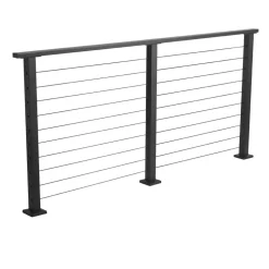 VEVOR 6.5 ft Complete Cable Railing Kit with Post, 36 inch Tall Matte Black Stainless Steel Handrail Cuttable for Outdoor/Indoor Steps, Level Hole Drilled Railing Posts System for Stairs,Deck,Balcony
