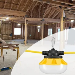 VEVOR 100FT Construction String Lights, 100W 10000LM, 10PCs String Work Light, 5000K, IP65 Waterproof, with Hanging Hooks, for Construction Site, Temporary Lighting Indoor & Outdoor, ETL Listed
