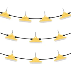 VEVOR 100FT Construction String Lights, 150W 15000LM, 10PCs String Work Light, 5000-5500K, IP65 Waterproof, with Hanging Hooks, for Construction Site, Temporary Lighting Indoor & Outdoor, ETL Listed