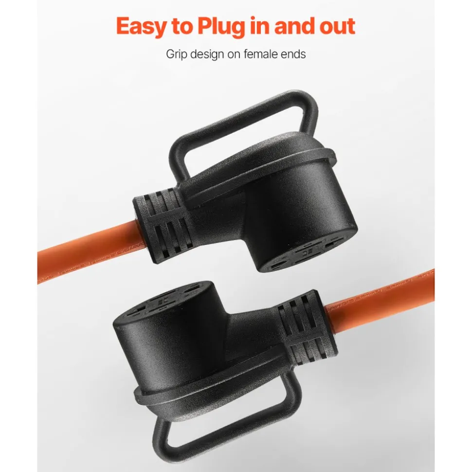 VEVOR 50 ft Dryer Extension Cord, 4-Prong NEMA 14-30P to 14-30R Dryer Cord, 125V/250V, STW 10AWG/4C, 30A, Pure Copper Wire Cable with Black Non-woven Bag and PVC Cable Tie, for Outdoor & Indoor Use