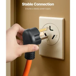 VEVOR 50 ft Dryer Extension Cord, 3-Prong NEMA 10-30P to 10-30R Dryer Cord, 125V/250V STW 10AWG/3C, 30A, Pure Copper Wire Cable with Black Non-woven Bag and PVC Cable Tie, Ideal for Indoor & Outdoor