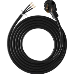 VEVOR 10 ft Dryer Power Cord, 3-Prong NEMA 10-30P Appliance Dryer Cord with Eyelet Connectors, 125V/250V, SDRT 10AWG/3C, 30A, Pure Copper Wire Cable with PVC Cable Tie, Ideal for Indoor & Outdoor Use